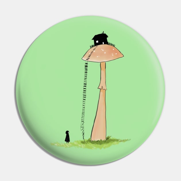 Mushroom House Pin by ivielim