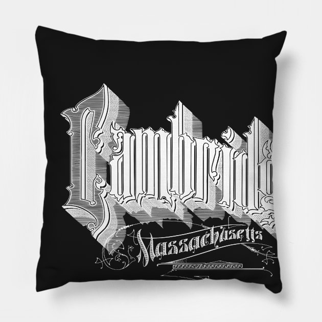 Vintage Cambridge, MA Pillow by DonDota