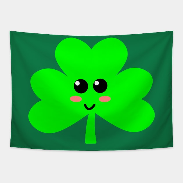 Cute Shamrock Clover St Patricks Day Tapestry by POD Creations