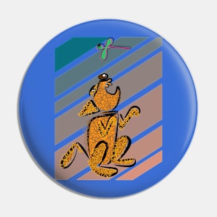 dog and dragonfly Pin