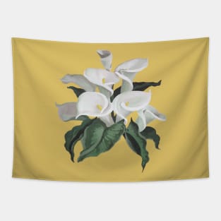 Artistic Cream White Calla Lilies Bouquet Cut Out Tapestry