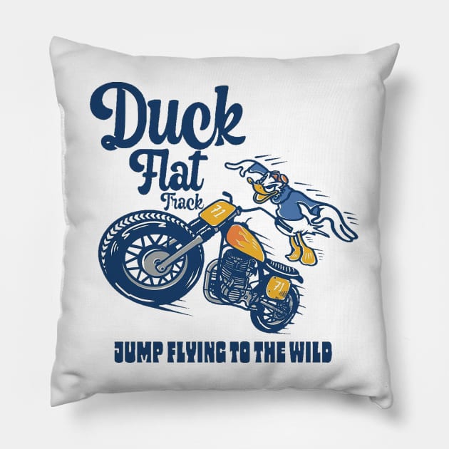 duck flat track Pillow by rexsaw