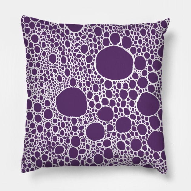 Dots pattern / circle pattern (white on purple) Pillow by Saputello