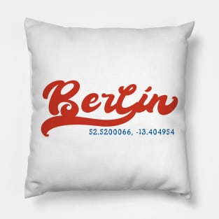 Berlin GPS Coordinates 70s Pillow