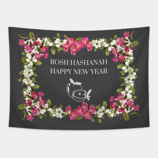 Happy Rosh Hashanah New Year Gift Apple Flowers Tapestry