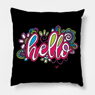 Hello Script Pillow