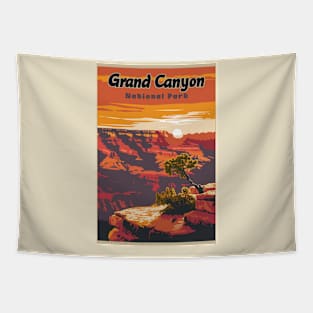 Grand Canyon National Park Vintage Travel Poster Tapestry