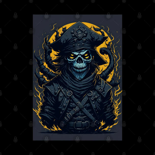 Pirate captain skull by NekerArt