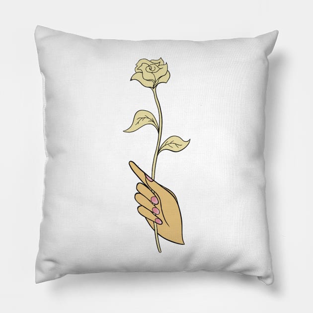 Hand and roses Pillow by crunch.ins