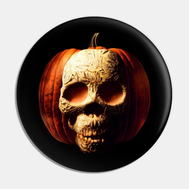 Scary Halloween Pumpkin Art Pin by Lower Expectations