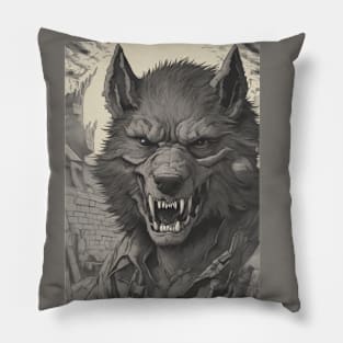 The Werwolf in Wateland Pillow