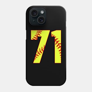 Fastpitch Softball Number 71 #71 Softball Shirt Jersey Uniform Favorite Player Biggest Fan Phone Case