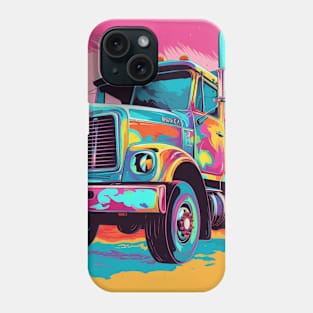 A Graphic Pop Art Drawing of a big American truck Phone Case