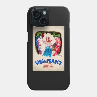 Retro poster - pub - vintage - france wine - Phone Case