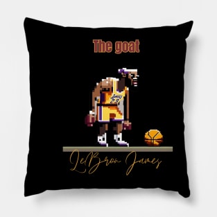 Lebron James goat pixel art Pillow