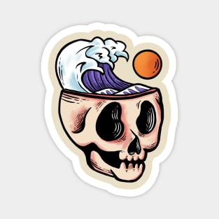 Skull chill at wave Magnet