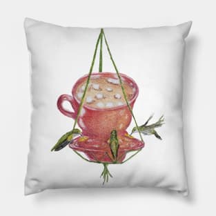 Hummingbird Hot Chocolate Pillow