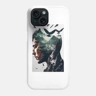 Man Double Exposure Phone Case