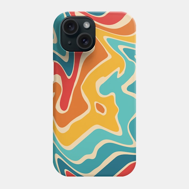 Liquid Retro Rainbow Sunset Repeat Pattern Phone Case by NattyDesigns