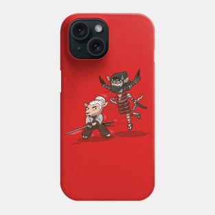 Ninja Versus Samurai Funny Cute Original Japanese Warrior Cartoon Phone Case