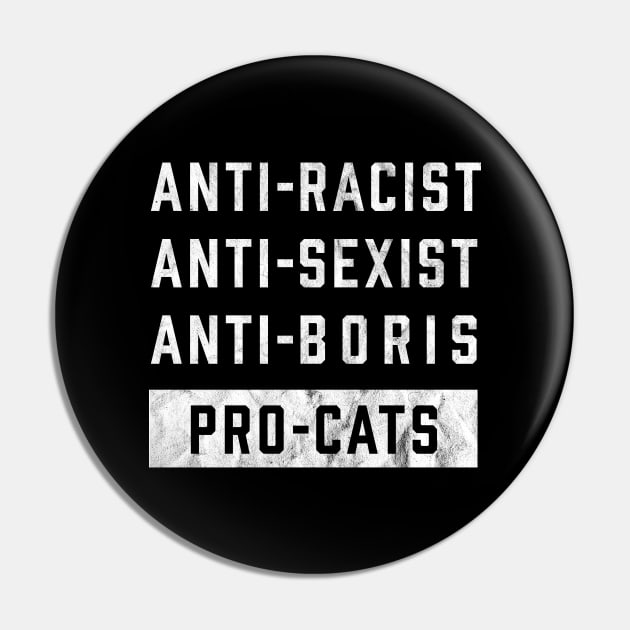 Anti Boris Johnson Funny Cat Lover Pin by mindeverykind