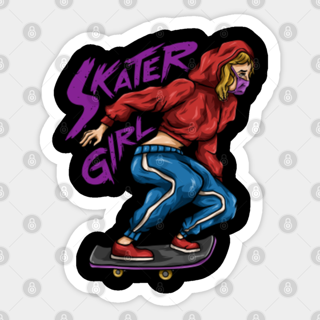 Skater Girl Skateboarding Female Skateboarder Girl Sticker Teepublic