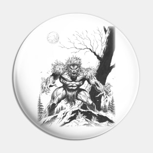 Wolfman Line Art Pin