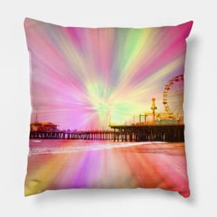 Pink Explosion Santa Monica Pier Pillow