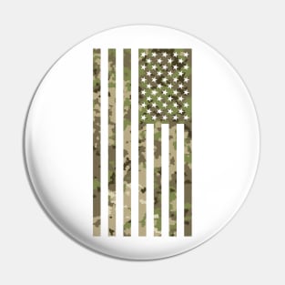 US Flag Down - Multicam Camo Pin