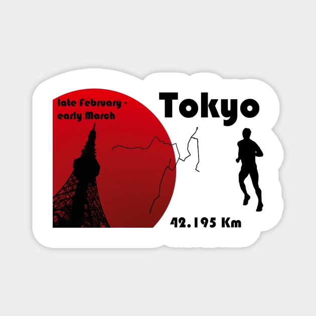 Tokyo marathon Magnet by CTinyFactory