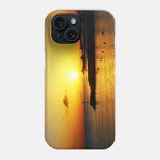 Beautiful orange sunset by the ocean photo Greece Phone Case