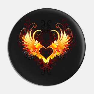 Angel Fire Heart with Wings Pin