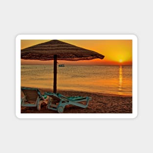 Egypt. Hurghada. Fort Arabesque. Sunrise on the Beach. Magnet