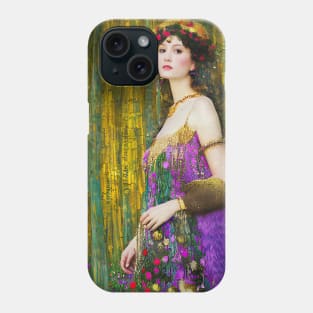 Colorful Klimpt Style Collage Portrait of Beautiful Woman Phone Case