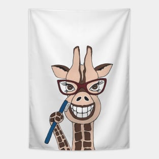 BRUSH Your Teeth Funny Giraffe Painting Tapestry