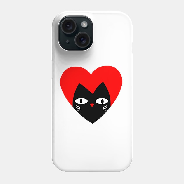 LOVE BLACK CAT Phone Case by MoreThanThat