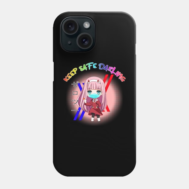 Keep safe darling, zero two chibi Phone Case by KM Design