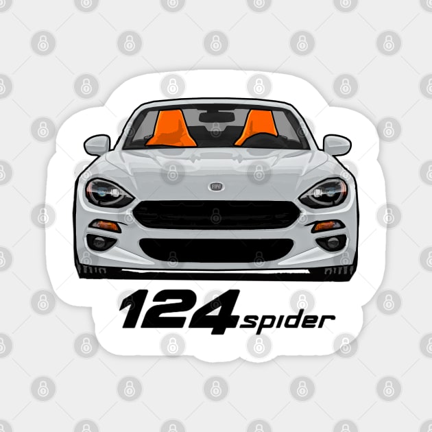 Fiat 124 Spider - White Magnet by Woreth