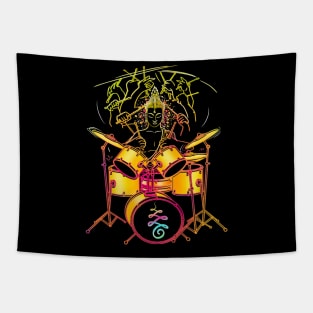 Neon Nirvana - Drummer Buddha Tapestry