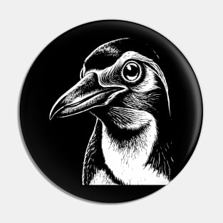 Penguin head art in linear style Pin