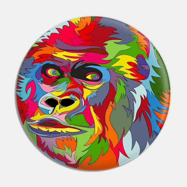 Gorilla Head Pin by Sarcs House of Monkey Heads and Weird Shit