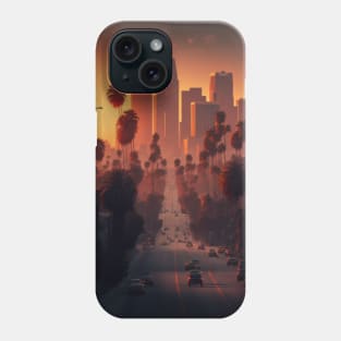 Sunrise over Los Angeles skyline Phone Case