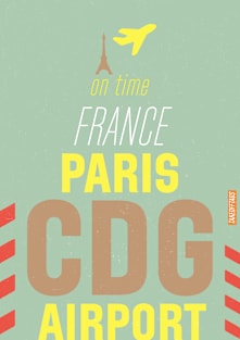 Paris CDG vintage style Magnet