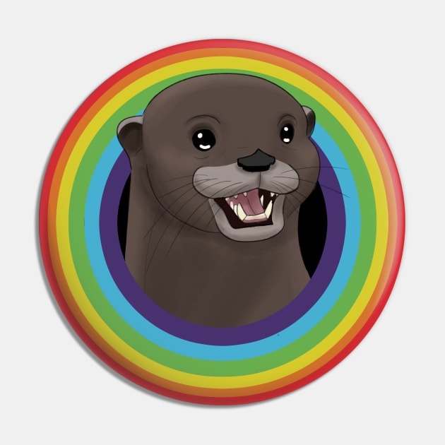 Rainbow Otter Pin by claudiecb