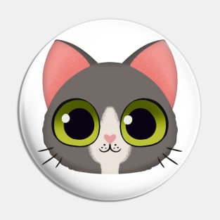 Cute Grey Kitten Pin