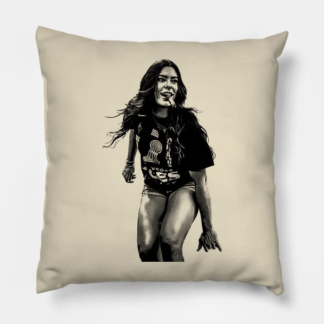 Kelsey Plum || Vintage Pencil Drawing Pillow by Zluenhurf