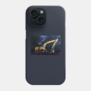 Excavator By Night Phone Case