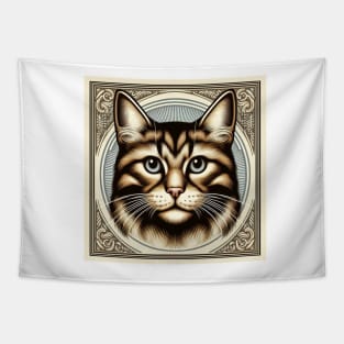 cat portrait t-shirt Tapestry