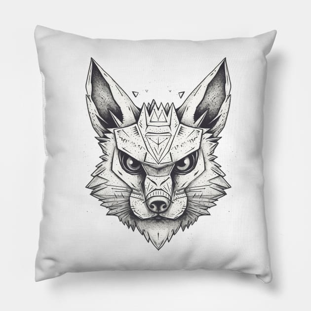 Fantasy geometric fox Pillow by stkUA