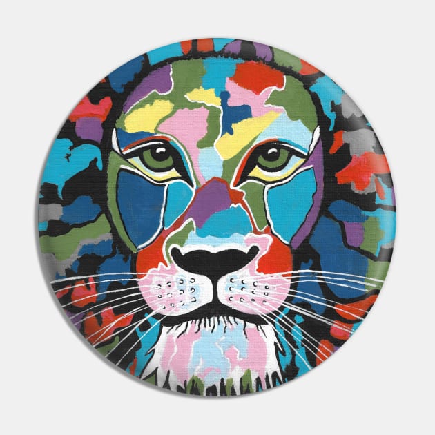 MAJESTIC Lion Painting Pin by SartorisArt1